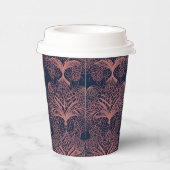 Pink and dark blue shapes patterns AI art  紙コップ (右)