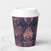 Pink and dark blue shapes patterns AI art  紙コップ (正面)