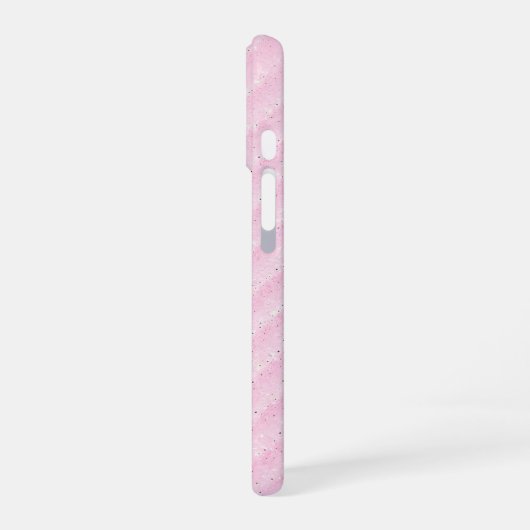 Pink and Glitter Diagonal Stripe Phone Case iPhone 16ケース (左側面)
