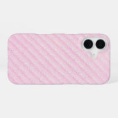 Pink and Glitter Diagonal Stripe Phone Case iPhone 16ケース (裏面横)
