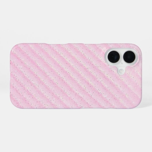 Pink and Glitter Diagonal Stripe Phone Case iPhone 16ケース (裏面横)
