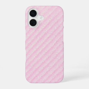 Pink and Glitter Diagonal Stripe Phone Case iPhone 16ケース