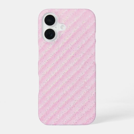 Pink and Glitter Diagonal Stripe Phone Case iPhone 16ケース (裏面)