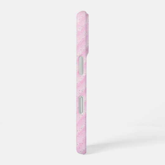 Pink and Glitter Diagonal Stripe Phone Case iPhone 16ケース (右側面)