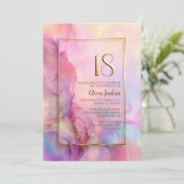 Pink and Gold 18th Birthday Party 招待状 (スタンド正面)