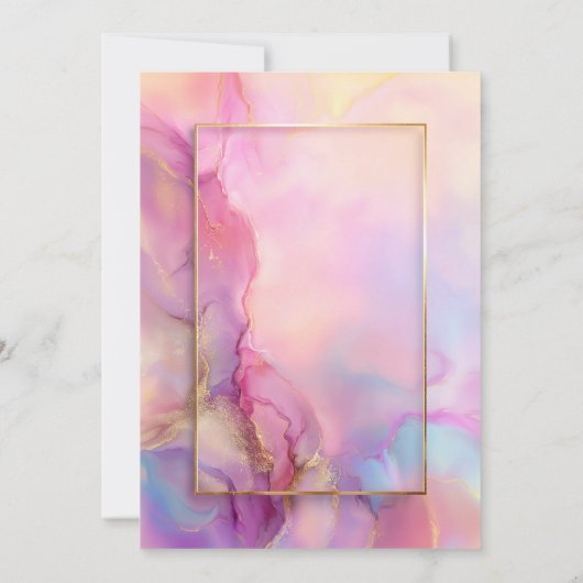 Pink and Gold 90th Birthday Party 招待状 (裏面)