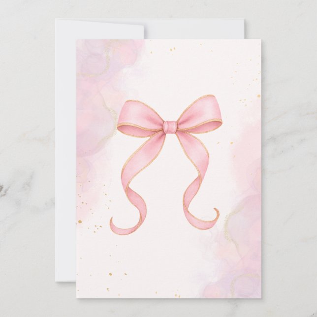 Pink and Gold Baby Shower Invitation (裏面)