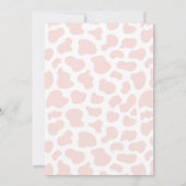 Pink And Gold Boho Florals Cow Birthday Party  招待状 (裏面)