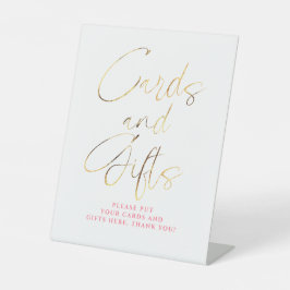 Pink and Gold Cards and Gifts Bridal Shower 台座サイン