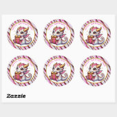 Pink and Gold Dragon Girl's Personalized Birthday ラウンドシール (シート)