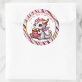 Pink and Gold Dragon Girl's Personalized Birthday ラウンドシール (バッグ)