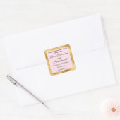 Pink and Gold Foil Candle Label スクエアシール (封筒)