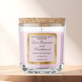 Pink and Gold Foil Candle Label スクエアシール