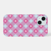 Pink and Gold Geometric Phone Case iPhone 15ケース (裏面横)