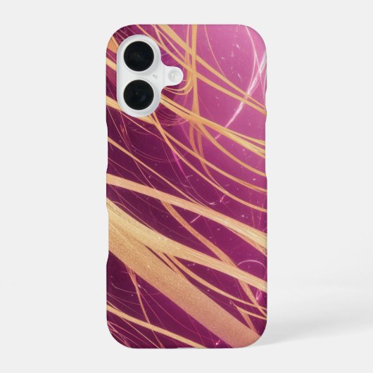 Pink and Gold Glamour Abstract Art Phone Case iPhone 16ケース (裏面)
