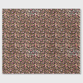 Pink and Gold Glitter Glam Leopard Spots Pattern ラッピングペーパー (フラット)