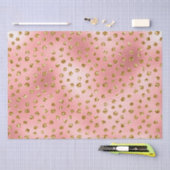 Pink and Gold Glitter Glam Polka Dots Pattern 薄葉紙 (クラフト)