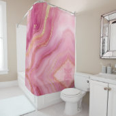 Pink and Gold Marble Elegant シャワーカーテン (インサイチュ)