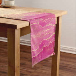 Pink and Gold Marble Elegant ショートテーブルランナー