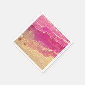 Pink and Gold Marble Elegant スタンダードカクテルナプキン (角)