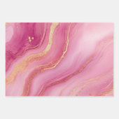 Pink and Gold Marble Elegant ラッピングペーパーシート (正面2)