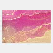 Pink and Gold Marble Elegant ラッピングペーパーシート (正面)