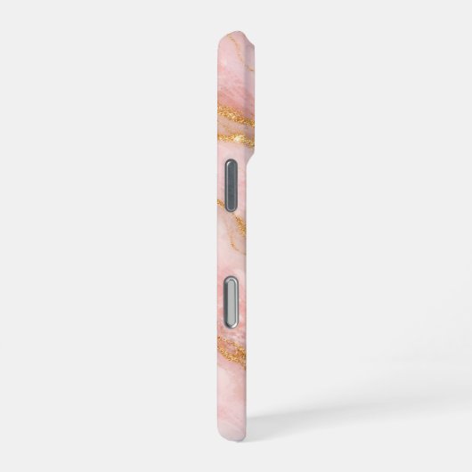 pink and gold marble iPhoneケース (右側面)