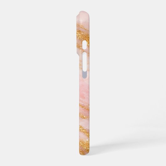 pink and gold marble iPhoneケース (左側面)