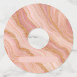 Pink and Gold Marble Print Wine Glass Tags ワイングラスタグ