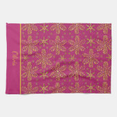 Pink and Gold Personalized キッチンタオル (横)
