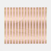 Pink and gold stripes pattern フリースブランケット (正面(横))