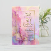 Pink and Gold Surprise 30th Birthday Party 招待状 (スタンド正面)