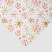 Pink and Gold Winter Snowflakes Pattern 薄葉紙 (詳細)