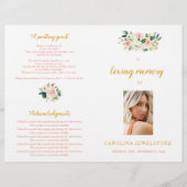 Pink And Gold Woman Celebration Of Life Program (正面)