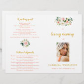 Pink And Gold Woman Celebration Of Life Program (正面/裏面)