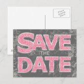 Pink and Gray日付はがきを保存 案内ポストカード (正面/裏面)