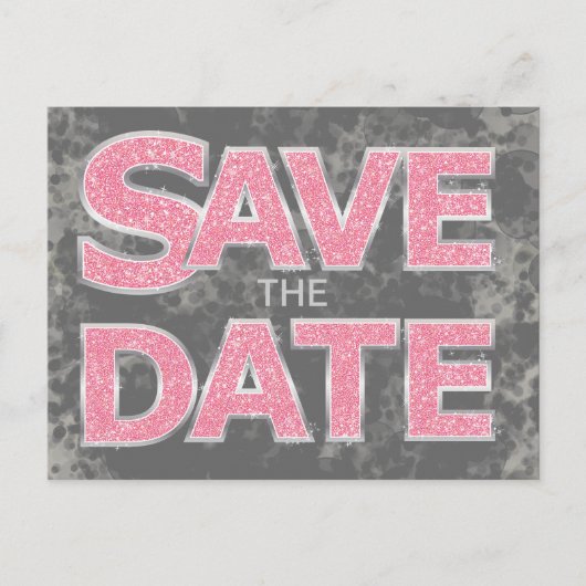 Pink and Gray日付はがきを保存 案内ポストカード (正面)