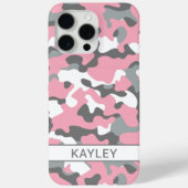 Pink and Gray Camouflage Personalized Case-Mate iPhoneケース (裏面)