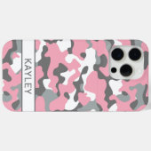 Pink and Gray Camouflage Personalized Case-Mate iPhoneケース (裏面 (横))