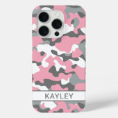 Pink and Gray Camouflage Personalized Case-Mate iPhoneケース (裏面)