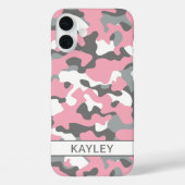 Pink and Gray Camouflage Personalized Case-Mate iPhoneケース (裏面)