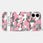 Pink and Gray Camouflage Personalized Case-Mate iPhoneケース (裏面 (横))