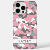 Pink and Gray Camouflage Personalized Case-Mate iPhoneケース (裏面)