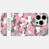 Pink and Gray Camouflage Personalized Case-Mate iPhoneケース (裏面 (横))