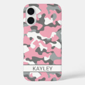 Pink and Gray Camouflage Personalized Case-Mate iPhoneケース (裏面)