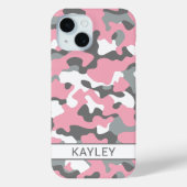 Pink and Gray Camouflage Personalized Case-Mate iPhoneケース (裏面)