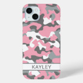 Pink and Gray Camouflage Personalized Case-Mate iPhoneケース (裏面)