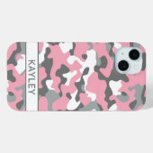 Pink and Gray Camouflage Personalized Case-Mate iPhoneケース (裏面 (横))