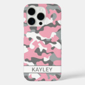 Pink and Gray Camouflage Personalized Case-Mate iPhoneケース (裏面)