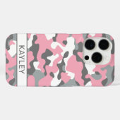 Pink and Gray Camouflage Personalized Case-Mate iPhoneケース (裏面 (横))